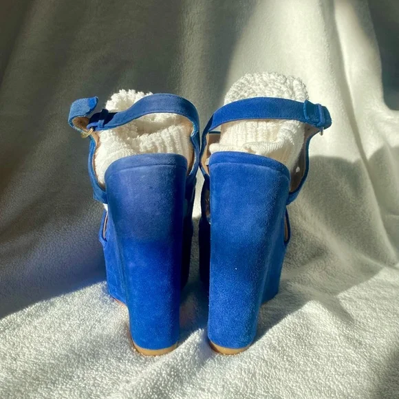 DOLCE VITA blue suede wedge - Picture 4 of 7